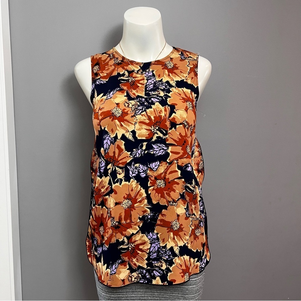 Aritzia BABATON Wieland Floral Print Crepe Top sz XS